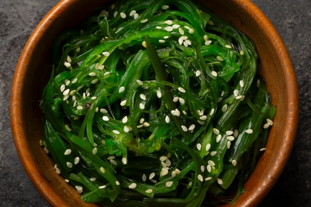 Free Photo close up on delicious seaweed dish