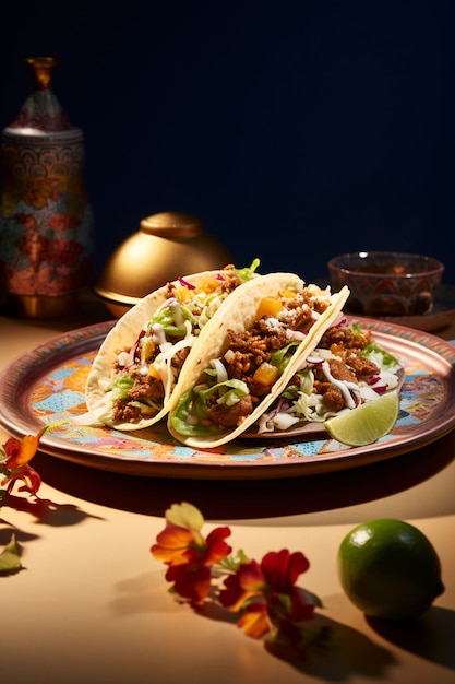 Close up on delicious tacos on plate