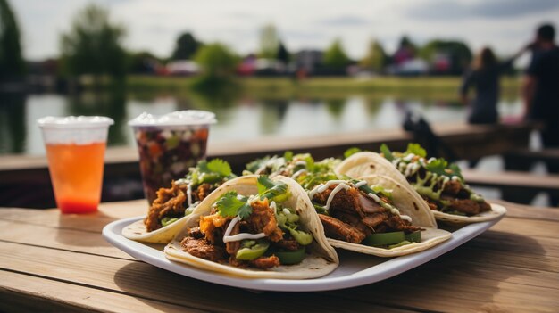 Close up on delicious tacos