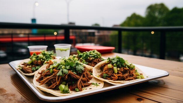 Close up on delicious tacos