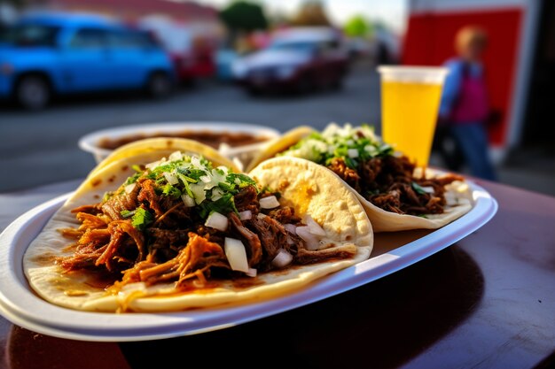 Close up on delicious tacos