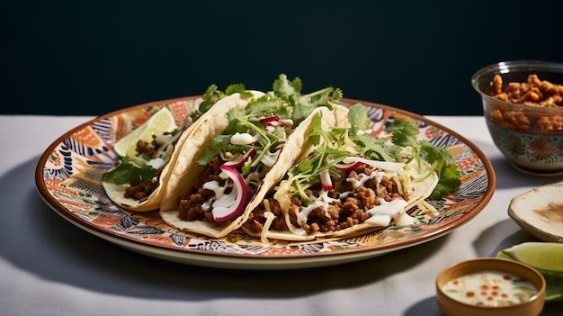 Free Photo close up on delicious tacos