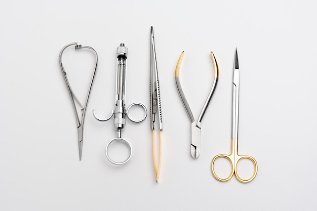 Free photo close up on dentist instruments