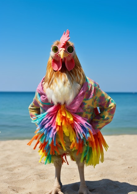 Close up on dressed up chicken