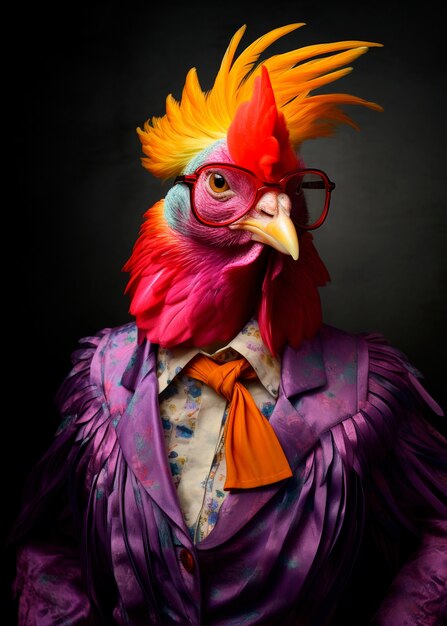 Close up on dressed up chicken