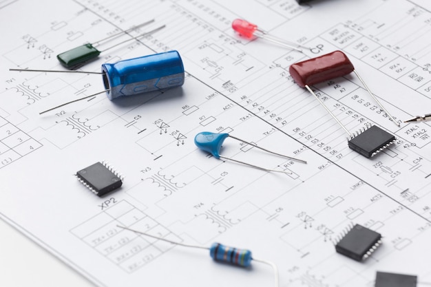 Close-up electronic components