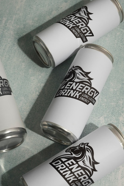 Free Photo close up on energy drinks