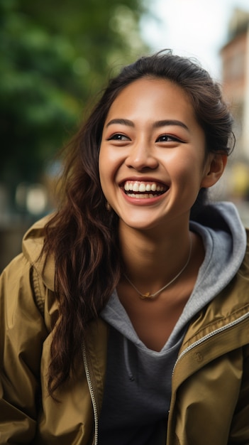 Close up on excited person portrait