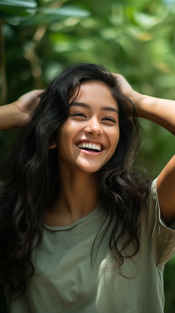 Close up on excited person portrait