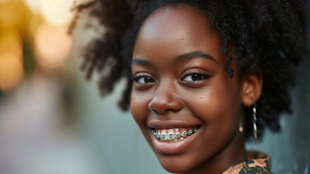 Close up on excited person portrait