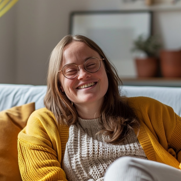 Close up on excited person portrait