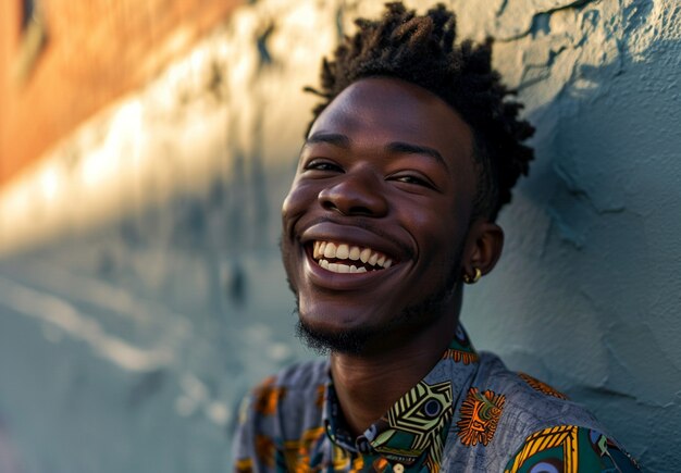 Close up on excited person portrait