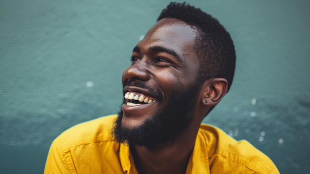 Close up on excited person portrait