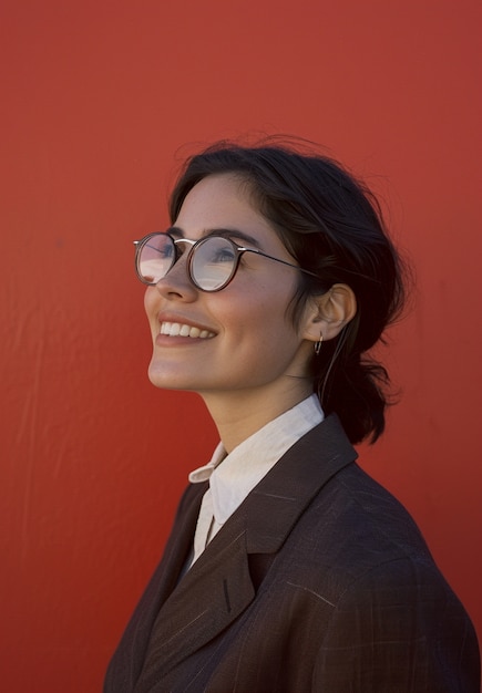 Free photo close up on excited person portrait