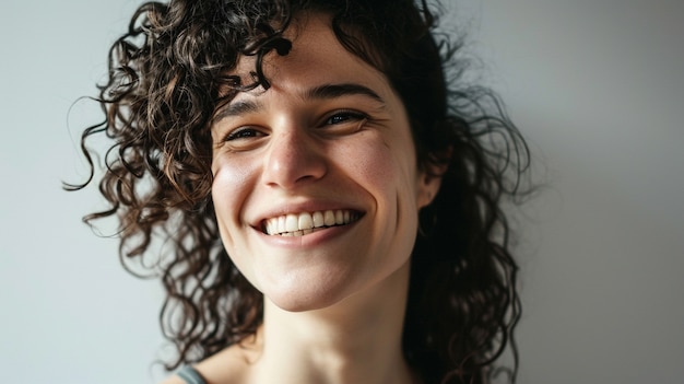 Close up on excited person portrait