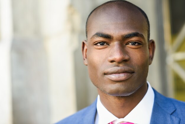 Close-up of executive with a white shirt and blue suit