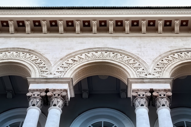 Close up on facade of an old building