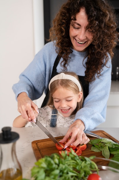 Free Photo close up on family enjoying food together