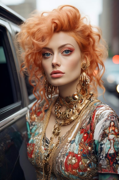 Free Photo close up on fashionable woman in new york