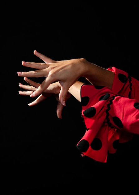 Free Photo close-up flamenca woman crossing arms