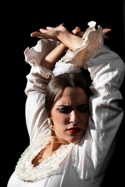 Free Photo close-up flamenco woman dancer