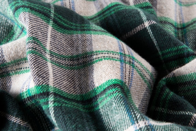 Close up on flannel shirt detail