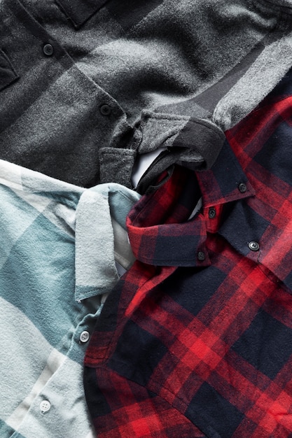 Free Photo close up on flannel shirt detail