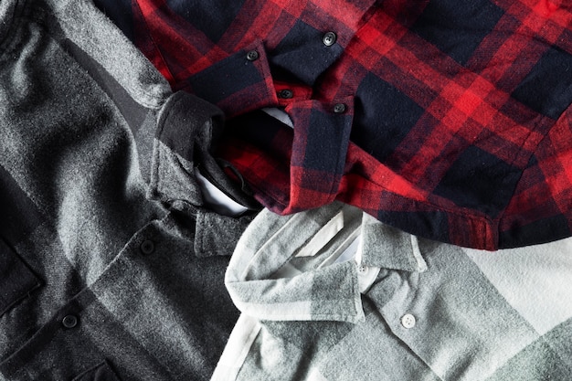 Free photo close up on flannel shirt detail