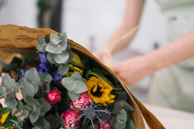 Free Photo close-up of floral arrangement