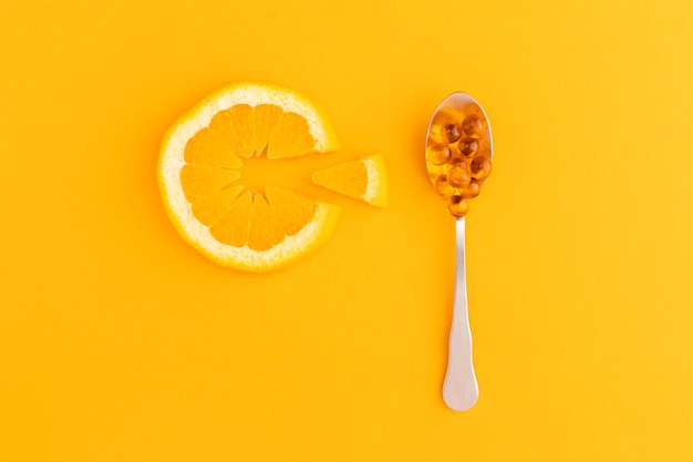 Free Photo close up on food complements with orange