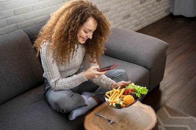 Close up on food lover eating