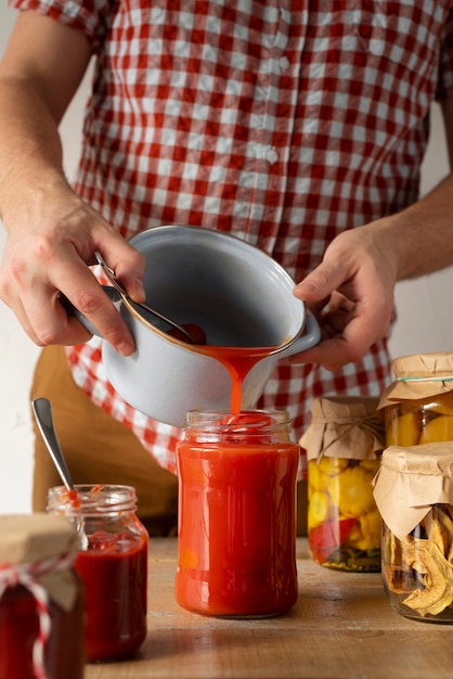 Close up on food preservation method