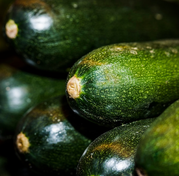 Close-up of fresh zucchini in store 