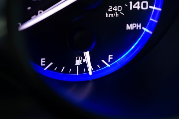 Free photo close up on fuel level gauge in vehicle