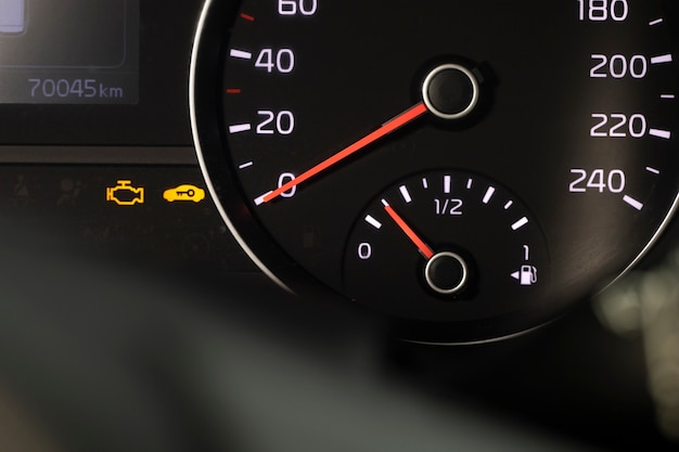 Free Photo close up on fuel level gauge in vehicle