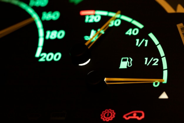 Free Photo close up on fuel level gauge in vehicle