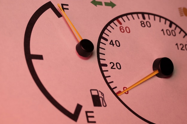 Free photo close up on fuel level gauge in vehicle