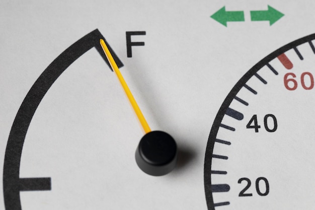 Free photo close up on fuel level gauge in vehicle