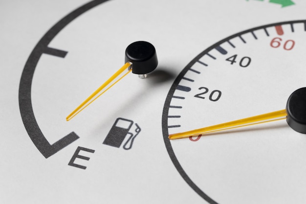 Free Photo close up on fuel level gauge in vehicle