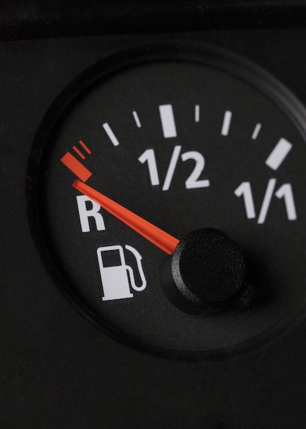 Free photo close up on fuel level gauge in vehicle