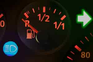 Free photo close up on fuel level gauge in vehicle