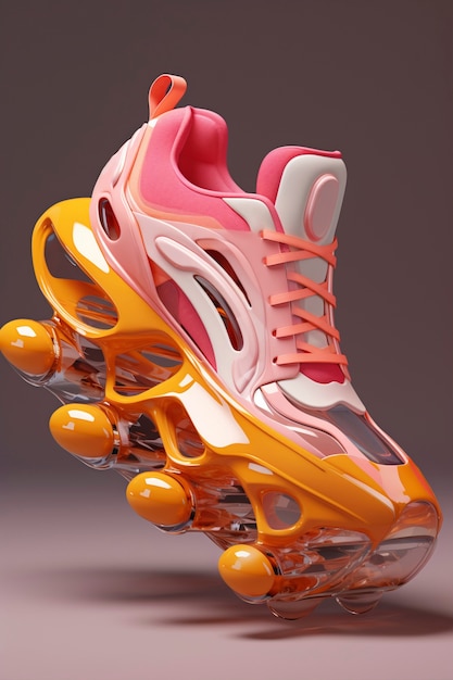 Free photo close up on futuristic sneakers