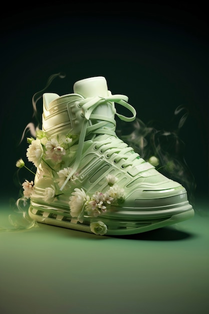 Free photo close up on futuristic sneakers