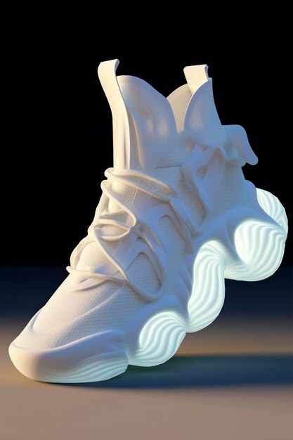 Close up on futuristic sneakers