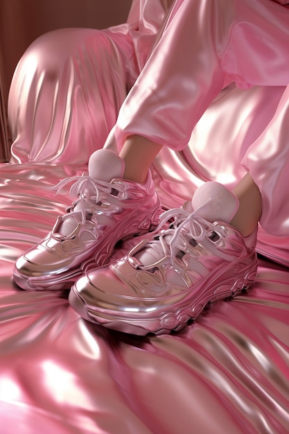 Free Photo close up on futuristic sneakers