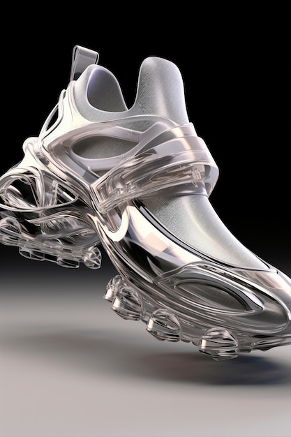 Free photo close up on futuristic sneakers