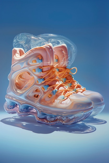 Free photo close up on futuristic sneakers