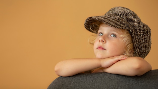 Close up girl wearing hat