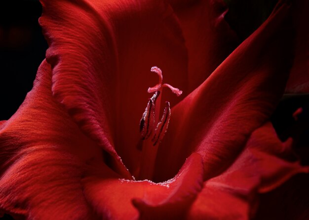 Close up on gladiolus flower details