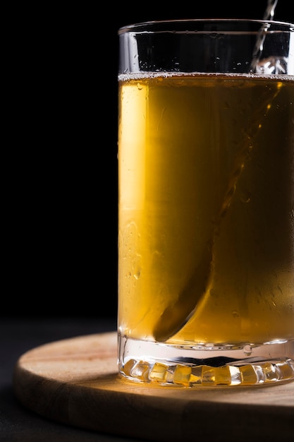 Close-up glass of beer